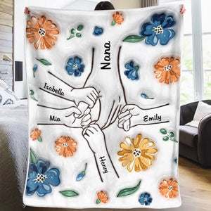 Mom, You Are My Hero - Family Personalized Custom 3D Inflated Effect Printed Blanket - Mother's Day, Gift For Mom, Grandma