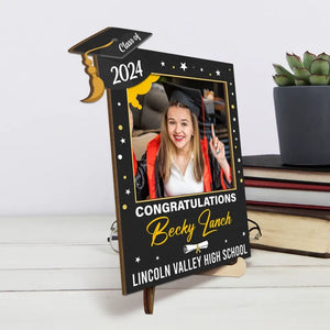 Custom Photo Forever Is Composed Of Nows - Family Personalized Custom 2-Layered Wooden Plaque With Stand - Graduation Gift For Siblings, Brothers, Sisters