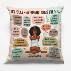 My Daily Self-Affirmations  - Yoga Personalized Custom Pillow - Gift For Yoga Lovers