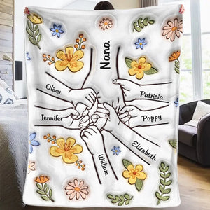 We Love You Mum - Family Personalized Custom 3D Inflated Effect Printed Blanket - Mother's Day, Gift For Mom, Grandma