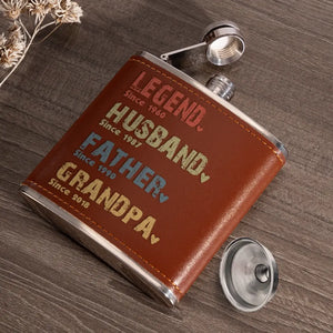 The Amazing Journey Of A Man - Family Personalized Custom Hip Flask - Father's Day, Gift For Dad, Grandpa