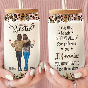 You Will Always Be The Sister Of My Soul - Bestie Personalized Custom Glass Cup, Iced Coffee Cup - Gift For Best Friends, BFF, Sisters