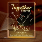 Love You Today, Love You Tomorrow - Couple Personalized Custom Shaped 3D LED Walnut Night Light - Gift For Husband, Wife, Couple