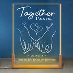 Love You Today, Love You Tomorrow - Couple Personalized Custom Shaped 3D LED Walnut Night Light - Gift For Husband, Wife, Couple