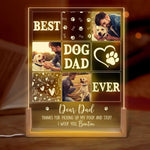 Custom Photo Dog Dad Gifts for Father's Day - Personalized 3D LED Walnut Night Light