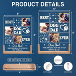 Custom Photo Dog Dad Gifts for Father's Day - Personalized 3D LED Walnut Night Light