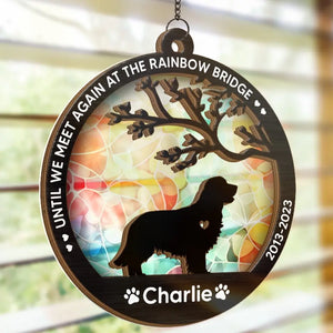 Until We Meet Again At The Rainbow Bridge - Memorial Personalized Window Hanging Suncatcher - Sympathy Gift For Pet Owners, Pet Lovers