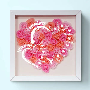 The Amazing Journey Of A Mother's Love - Family Personalized Custom Flower Shadow Box - Mother's Day, Gift For Mom, Grandma