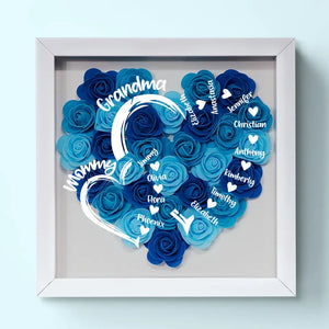 The Amazing Journey Of A Mother's Love - Family Personalized Custom Flower Shadow Box - Mother's Day, Gift For Mom, Grandma