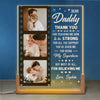 Custom Photo Thank You Daddy For Teaching Me How To Be Strong - Family Personalized Custom Shaped 3D LED Walnut Night Light -  Father's Day, Birthday Gift For Dad
