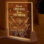 I'm Keeping You, Forever Yours - Couple Personalized Custom Shaped 3D LED Walnut Night Light - Gift For Husband Wife, Anniversary