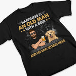 Cheers To My Simple Happiness - Dog Personalized Custom Unisex T-shirt, Hoodie, Sweatshirt - Father's Day, Gift For Dad, Dog Lovers, Beer Lovers