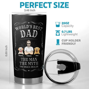 World's Best Dad - Dog Personalized Custom Tumbler - Father's Day, Gift For Pet Owners, Pet Lovers