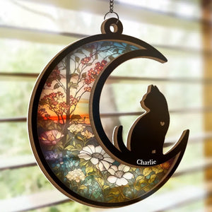 My Thoughts Are With You - Memorial Personalized Window Hanging Suncatcher - Sympathy Gift For Pet Owners, Pet Lovers