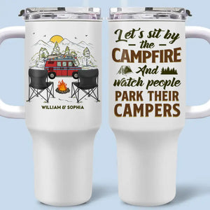 Making Memories One Campsite At A Time - Camping Personalized Custom 40 Oz Stainless Steel Tumbler With Handle - Gift For Camping Lovers