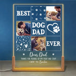 Custom Photo Dog Dad Gifts for Father's Day - Personalized 3D LED Walnut Night Light