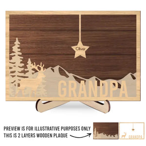 You Are My Little Stars - Family Personalized Custom 2-Layered Wooden Plaque With Stand - Gift For Dad, Grandpa