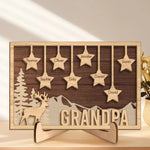 You Are My Little Stars - Family Personalized Custom 2-Layered Wooden Plaque With Stand - Gift For Grandpa