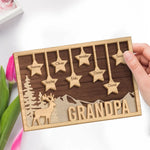 You Are My Little Stars - Family Personalized Custom 2-Layered Wooden Plaque With Stand - Gift For Grandpa