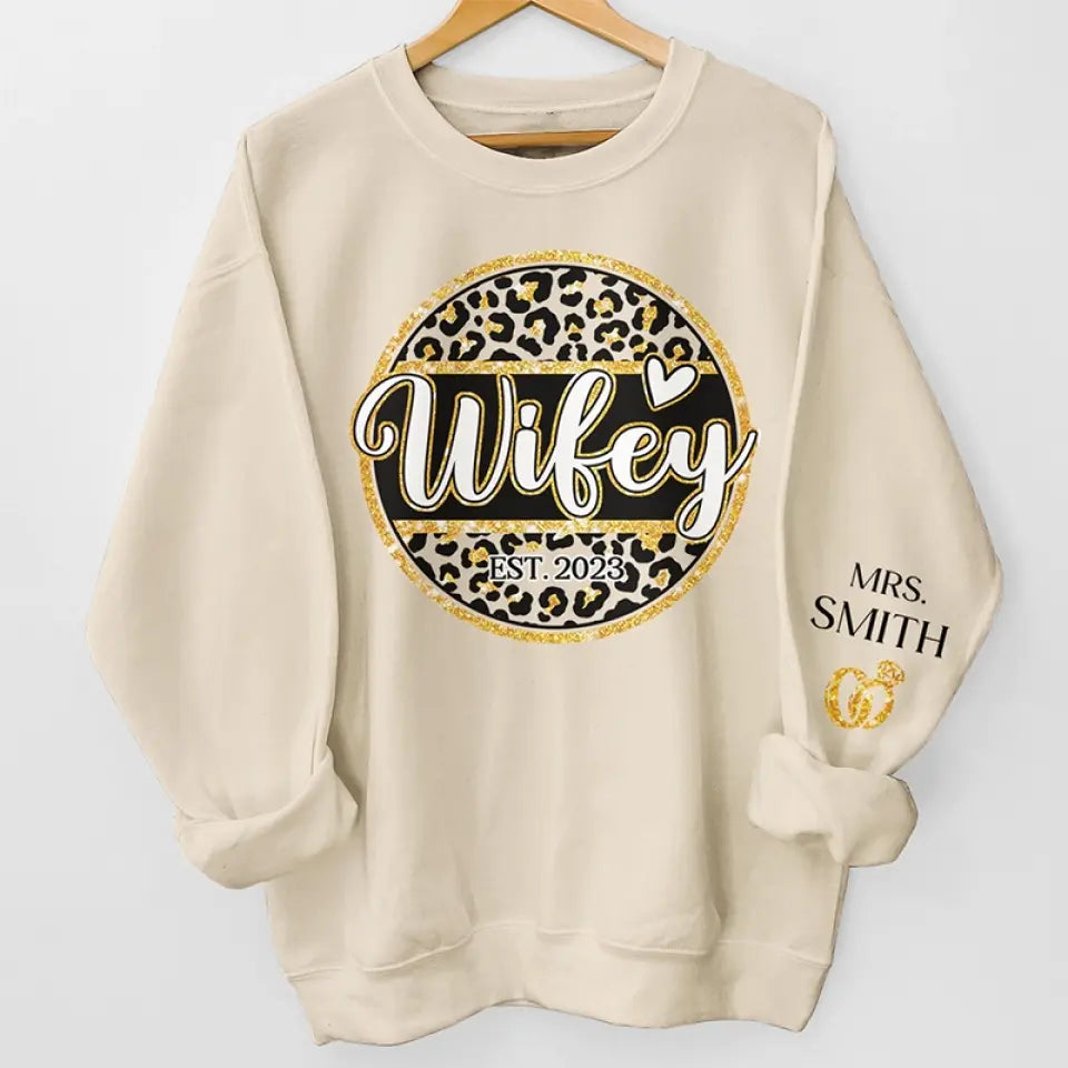 J'aime ma femme - Sweat-shirt unisexe personnalisé avec motif sur la manche - Cadeau pour mari et femme, anniversaire