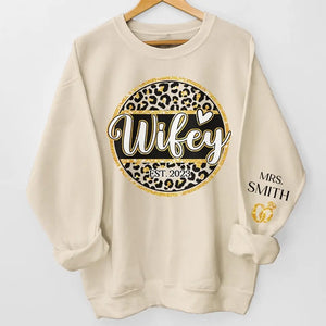 J'aime ma femme - Sweat-shirt unisexe personnalisé avec motif sur la manche - Cadeau pour mari et femme, anniversaire