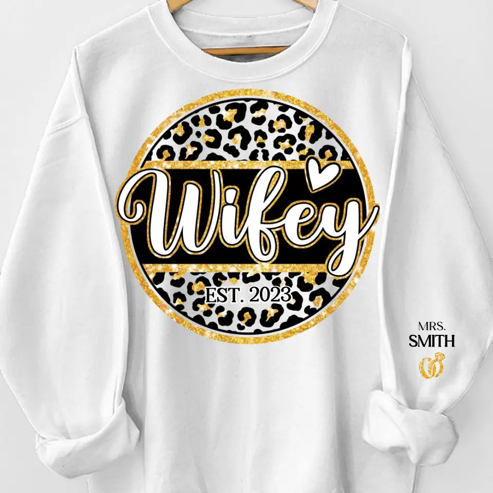 J'aime ma femme - Sweat-shirt unisexe personnalisé avec motif sur la manche - Cadeau pour mari et femme, anniversaire