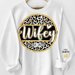 J'aime ma femme - Sweat-shirt unisexe personnalisé avec motif sur la manche - Cadeau pour mari et femme, anniversaire