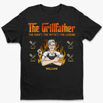 The Grillfather, The Legend - Family Personalized Custom Unisex T-shirt, Hoodie, Sweatshirt - Father's Day, Gift For Dad, Grandpa