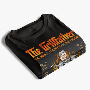 The Grillfather, The Legend - Family Personalized Custom Unisex T-shirt, Hoodie, Sweatshirt - Father's Day, Gift For Dad, Grandpa