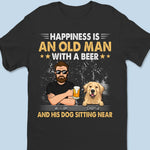 Cheers To My Simple Happiness - Dog Personalized Custom Unisex T-shirt, Hoodie, Sweatshirt - Father's Day, Gift For Dad, Dog Lovers, Beer Lovers