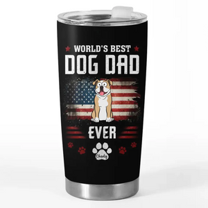 World's Best Dad Ever - Dog & Cat Personalized Custom Tumbler - Father's Day, Gift For Pet Owners, Pet Lovers
