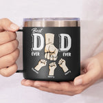 Best Dad Ever, I Got Your Back - Family Personalized Custom 14oz Stainless Steel Tumbler With Handle - Father's Day, Gift For Dad, Grandpa