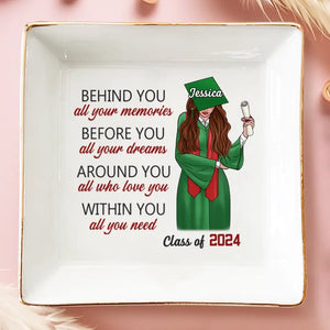Before You All Your Dreams - Family Personalized Custom Jewelry Dish - Graduation Gift For Family Members, Siblings, Brothers, Sisters