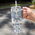 My Dad's My Best Mate - Dog & Cat Personalized Custom 3D Inflated Effect Printed 40 Oz Stainless Steel Tumbler With Handle - Father's Day, Gift For Dad, Dog Lovers, Cat Lovers