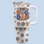 You're My Best Mate - Dog & Cat Personalized Custom 3D Inflated Effect Printed 40 Oz Stainless Steel Tumbler With Handle - Father's Day, Gift For Pet Owners, Pet Lovers
