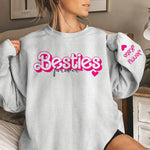 Friends Are The Siblings God Never Gave Us - Bestie Personalized Custom Unisex Sweatshirt With Design On Sleeve - Gift For Best Friends, BFF, Sisters