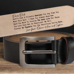 We Will Forever Be Thankful - Family, Personalized Custom Engraved Leather Belt - Father's Day, Gift For Dad, Grandpa