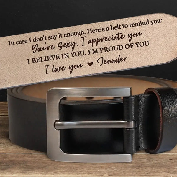 Kid Name Belt - Deer Embossed Brown Leather Belt Custom Engraved For B – High Springs Leather