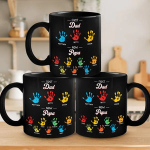 The Greatest Gift I Ever Received Was Having You As My Dad - Family Personalized Custom Black Mug - Father's Day, Gift For Dad, Grandpa