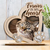 Custom Photo Forever In My Heart - Memorial Personalized Custom Shaped 2-Layered Wooden Plaque With Flat Stand - House Warming Gift For Pet Owners, Pet Lovers
