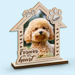 Custom Pet Photo Memorial Dog Gifts - Personalized Wooden Plaque With Flat Stand