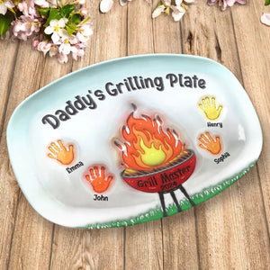 The Power Of A Dad In A Child’s Life - Family Personalized Custom 3D Inflated Effect Platter - Father's Day, Gift For Dad, Grandpa