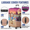 The Girl Who Loves Cruising - Travel Personalized Custom Luggage Cover - Holiday Vacation Gift, Gift For Adventure Travel Lovers