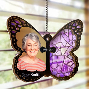 Custom Photo Memories Last Forever - Memorial Personalized Window Hanging Suncatcher - Sympathy Gift For Family Members
