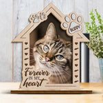 Custom Pet Photo Memorial Dog Gifts - Personalized Wooden Plaque With Flat Stand
