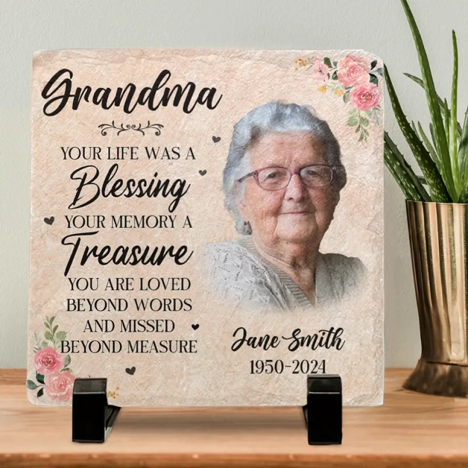 Personalized Beautiful Memories Memorial Garden Stone – Funeral Program-Site Funeral Programs & Templates
