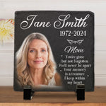 Custom Photo The Memory Becomes A Treasure - Memorial Personalized Custom Square Shaped Memorial Stone - Sympathy Gift For Mom