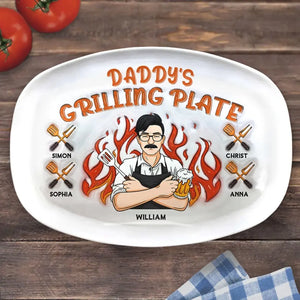 The King Of The Kitchen - Family Personalized Custom 3D Inflated Effect Platter - Father's Day, Gift For Dad, Grandpa