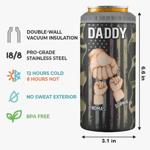 Dear Father, Great Job - Personalized Custom 4 In 1 Can Cooler Tumbler - Father's Day, Birthday Gift For Dad, Grandpa