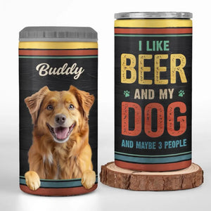 Custom Photo Dog Solves Most Of My Problems, Beer Solves The Rest - Dog Personalized Custom 4 In 1 Can Cooler Tumbler - Father's Day, Gift For Pet Owners, Pet Lovers
